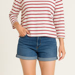 Levi's Striped Long Sleeve Top Red and White Cotton Blend Boxy Fit XL Photo 0