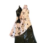 Vintage Handmade Black and Pink Bow Women's formal mermaid Gown Dress Size M Photo 2