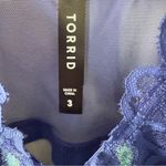 Torrid  Aphrodite Lace No Wire Babydoll Blue Slip Adjustable Spaghetti Straps NWT Photo 9