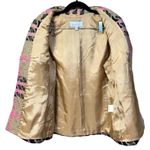 Prestige Tweed Houndstooth Blazer Jacket Coat 40 Beige Pink Black Gold Buttons Tan Size undefined Photo 2