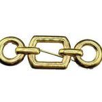 Monet Vintage Gold Tone Square Circle Textured Brooch Pin Photo 0