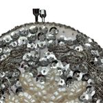 Vintage Silver Sequin Beaded Floral Kisslock Crossbody Evening Bag Photo 6