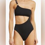 Vitamin A Cosmo Cutout One-Shoulder Rib One-Piece Swimsuit, Small, $170 Photo 0