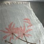 Anthropologie  Do Everything in Love Cream & Pink Palm Tree Scarf - 72” x 28” GUC Photo 1