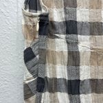 11.1. Thylo Plaid Peplum Gauzy Womens Top Small Chic Coastal Western Cowgirl Brown Photo 7