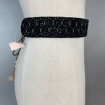 Vintage Beaded Belt Women Velvet Deadstock‎ Tassels Black Ties Dramatic Elegant Photo 3