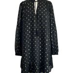 Crown & Ivy Black & Gold Clip Dot Long Sleeve Mini Dress Size L Photo 0