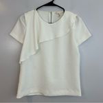 Maje White Short Sleeve Ruffle Blouse/Top Size Small Photo 0