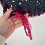 SAVE THE QUEEN Crochet Open Knit Cardigan Sweater Fringe Trim XS Italy Gray Photo 5