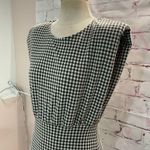 ZARA black and white gingham plaid mini dress with padded shoulders Photo 3