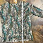 NWT Tru Luxe Jeans Floral Ruffle Trim Long Sleeve Top Medium Brown Photo 6