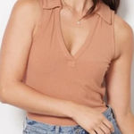 Ever eve polo rib tank Top in camel Photo 0