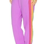 Aviator Nation NWT  5 Stripe Sweatpant in Neon Purple & Neon Stripe REVOLVE small Photo 0