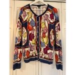 Talbots charming cardigan tea party printed sweater XL petite Photo 1