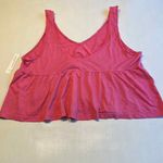 Abound  Womens Large Pink Sleeveless‎ Peplum Tank Top V-Neck Blouse Flowy Casual Photo 7