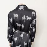 ZARA [] Black Zebra Novelty Print Belted Shirt Dress Midi Blogger Fave Sz Large L Photo 4