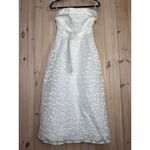 Lulus NWT  Enviable Grace White Burnout Strapless Belted Midi Dress Wedding Sz M Photo 1