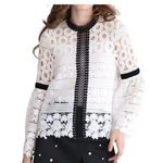 Chicwish White/Black Crochet eyelet Blouse Photo 0