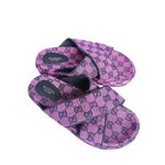 Gucci GG Print Platform Slides Sandals 10.5 Purple Black Luxury Designer Y2K 90s Photo 6