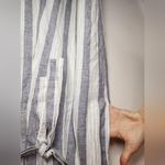 Rails  Wide Leg Pants with elastic Waist grey Stripe Linen Blend size S Photo 2