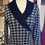 Calvin Klein CHIC BLACK & WHITE HOUNDSTOOTH BUCKLE WAIST KNIT SWEATER DRESS S Photo 1
