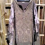 John Mark  Embroidered Gray Tunic Top M Photo 0