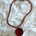 Necklace Beads Medallion Hippie Bohemian Earthy Brown Burnt Orange Photo 0