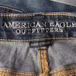American Eagle  SZ 0 MIDI Jean Shorts Cuffed Super Stretch Low-Rise Whiskered Photo 4