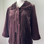 Vintage Y2K Autograph New York Brown Velvet Cropped Button Front Jacket Size 6 Photo 0