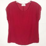 Painted Threads  Studio Scoop Neck Red Chiffon Top Size Small Photo 0