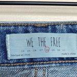 Free People We The Free Zip It Up Blue Denim Distressed Frayed Hem Skirt Photo 3