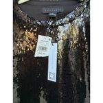 Sanctuary Perfect Sequin Top Black Short Sleeve Crew Neck Party Sparkle Size XS Photo 2