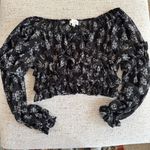 Lulus Pinch Floral Tiered Ruffled Cropped balloon sleeve top size XS Photo 2