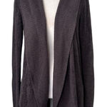 Barefoot Dreams dark gray/purple knit open front cardigan size XS/S Photo 0