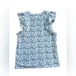 Nation Ltd  Paulette Ruffle Tank White Blue Size Large Photo 6