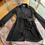 Princess Polly  Party Time Wrap Belted Goth Mini Black Dress Size 8 Photo 3