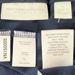 NY & Co Dress Navy XL Short Sleeve Draped Neck Stretch New Blue Photo 7