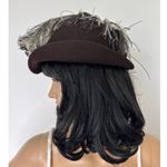 American Vintage Vintage 50-60's Bellini Originals Black cocktail tilt Hat Silver Feather Accent Photo 4