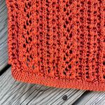 ZARA  Women's Orange Open Knit Cropped Sweater Top Size M Photo 5