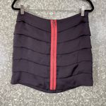 BB Dakota  Purple Tiered Bold Pink Zipper Front Mini Skirt - Size 6 - Straight Photo 0