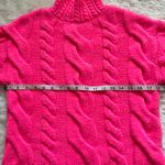 Anthropologie Sweater Mock Neck Cable-Knit Long Sleeve Neon Pink XXS Photo 8