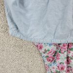 VTG Gitano Womens Top S Chambray Floral Button Up Crop Tie Western Rodeo 90s Blue Photo 7