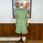 Adorable Vintage 1970s Green Ruffle Mini Dress! Size 14 Photo 5