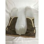 Aquatalia  Women Mid Calf Wedge Leather Winter Boots Sz. 38/8.5 US Brown  EUC Photo 4