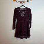Urban Outfitters NWT  Kimchi Blue burgundy lacy long sleeve mini dress Photo 6
