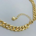 necklace with iced crystal curb chain in gold tone choker chain length 15” Photo 3
