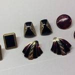 Pierre Cardin Lot Of 4 Costume Earrings Vintage - Modern Pierced Enamel 1 Signed Photo 0