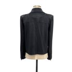 Clara Sun Woo Liquid Leather Cropped Tuxedo Blazer Jacket Black Size Medium Photo 8