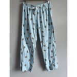 J.Crew Women’s Christmas Holiday Dog Print Waist Tie‎ Pajamas Pants Size Small Blue Photo 3