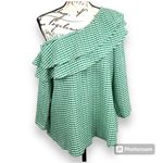 Cato  plus size 14/16W Cape Town jelly bean blouse green and white checkered nwt Photo 11